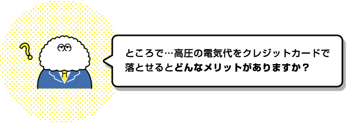 ところで・・・高圧の電気代をクレジットカードで落とせるとどんなメリットがありますか?